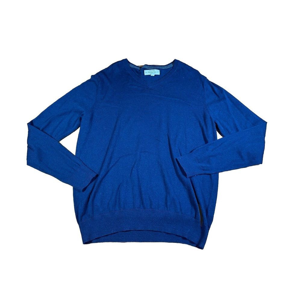 Hawker Rye Sweater Mens Size Large Navy Blue 95% Cotton 5% Cashmere Crew Neck